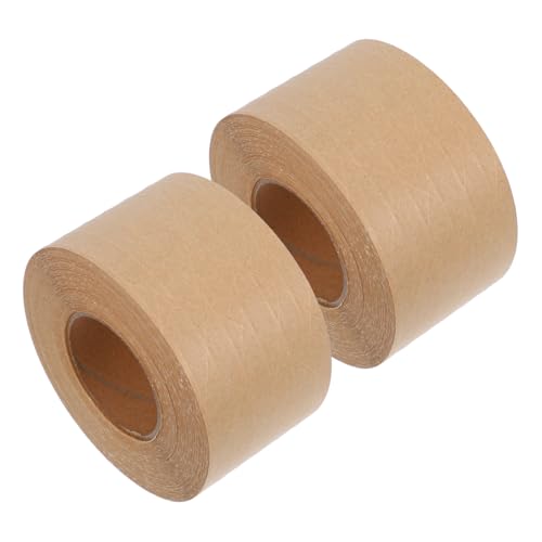 Abaodam 2 Stück Verstärktes Kraftband Zellophanband Gummiband gummiertes Papier Manipulationsband Papier Klebeband Packband für Umzugskartons Packband aus Kraft Pappband Kraftpapier von Abaodam
