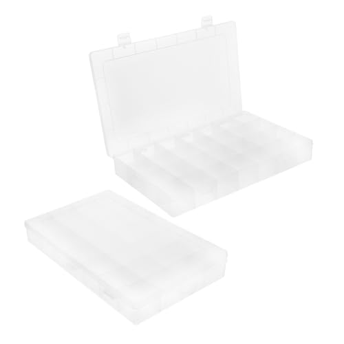 Abaodam 2 Stücke Transparente Schmuckschatulle Organizer Mit Fächern Perlenbehälter Organizer Zur Aufbewahrung Von Aufklebern Organizer Für Schmuckzubereitungen Grid-organisator Abs von Abaodam