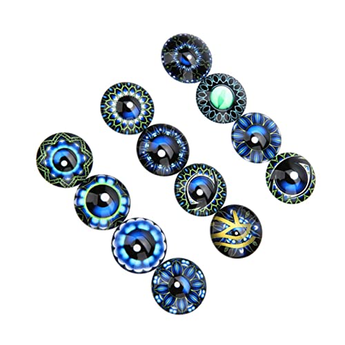 Abaodam 20 Stück Edelsteine ​​Glasaufkleber DIY Glasflicken Uhr Dekoration Schmuckmaterial selber Machen runder Cabochon aus Glas Schmuckaufnäher Flecken Blue von Abaodam