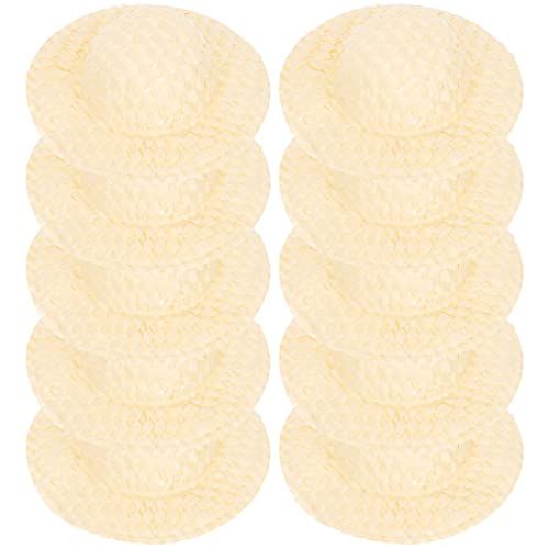 Abaodam 20 Stück Mini Gewebte Papierhüte für DIY Bastelprojekte Puppenhüte Dekoration und Partybedarf Naturbelassene Süße Mini Hüte für Lebendige von Abaodam