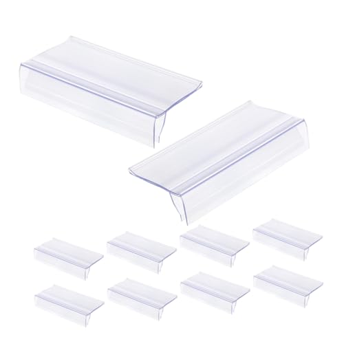 Abaodam 20 Stück Preisschild für Glaskarte Warenzeichenhalter Etikettenhalter für Drahtregale Preisschilder im Supermarkt durchsichtige Etikettenhalter aus Kunststoff Plastik Transparent von Abaodam