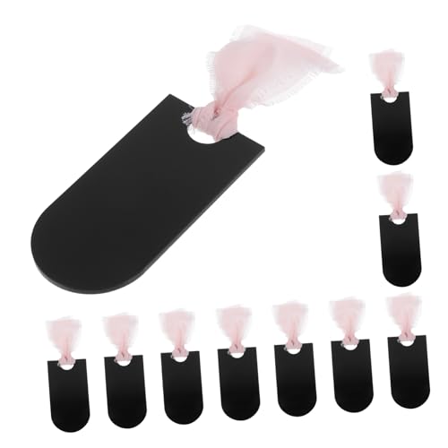 Abaodam 20 Stück Sitzetiketten aus Acryl Klare Sitzetiketten mit Band Platzkarten Sitzplatzreservierungsschilder aus Acryl Dekorationen für Hochzeitsfeiern Hochzeitssitzetikett Schwarz von Abaodam