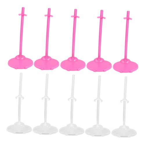 Abaodam 20 Stück Teiliges Puppenständer Universelles Zubehör für Puppen Transparente Pinke Halter Stabiler Puppenhalter für Mädchen Langlebig und Sicher von Abaodam