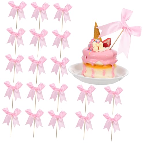 Abaodam 20 Stücke Bogen Kuchen Topper Nette Kuchen Picks Dekorative Band Bögen Cupcake Topper Dessert Picks Für Geburtstage Hochzeiten Partys von Abaodam