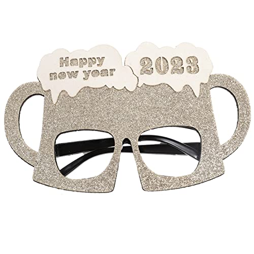 Abaodam 2023 Silvester-Party-Dekoration Jahr der Abschlussball Brille frohes neues jahr brillen Partybrille Silvester-Party-Brille Neujahrsbrille bilden Requisiten Partybedarf Gläser Vlies von Abaodam