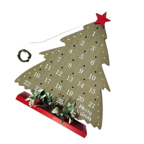 Abaodam 25 Desktop-Wohndekoration weihnachtsbaum weihnachtsdekoration Funktioneller Kalender Countdown-Kalender für Süßigkeiten aus Holz Weihnachts-Countdown-Kalender hölzern von Abaodam
