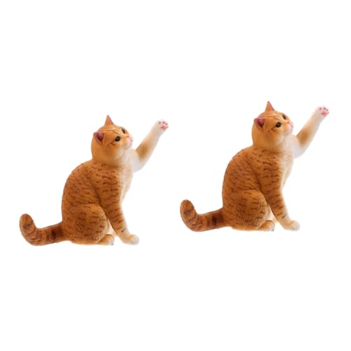 Abaodam 2St Katzenmodell mit kurzen Haaren Statue Urlaub Kinderspielzeug Mädchenspielzeug Simulationskatzentiermodell falsches Katzendekor die Katze falsche Katze Katzenzubehör schmücken von Abaodam
