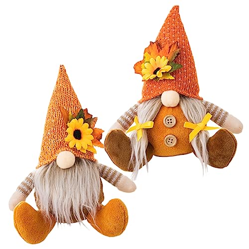 Abaodam 2Stücke GNOME Puppen Handgefertigte Herbstdekoration mit Sonnenblume für Zuhause und Feiertage für Familie und Freunde an Thanksgiving Kuschelige von Abaodam