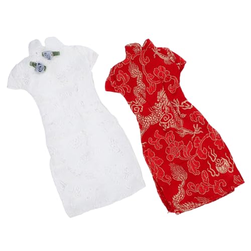 Abaodam 2Stücke Puppenkleid Cheongsam Chinesische Kleidung für Puppen Austauschbare Puppenkostüme und Kompaktes Puppenzubehör für Rollenspiele und von Abaodam
