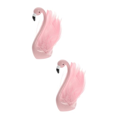 Abaodam 2st Flamingo-ornamente Miniaturen Flamingo-kuchendekor Entzückende Flamingoverzierung Mini-zylinder Flamingo-dekor Flamingo-tischdekoration Flamingo-figur Harz Hawaii Rosa Haushalt von Abaodam