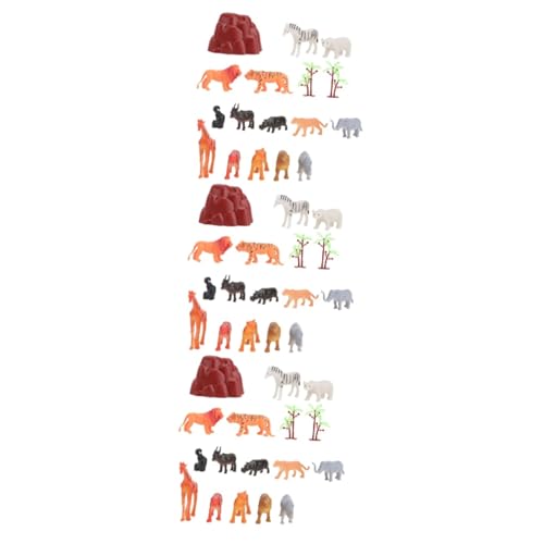 Abaodam 3 Sätze Tierornamente aus Gummi Spielzeug Wilde Waldtierfiguren Wilde Tiere Tischdekoration Tierstatue Modelle Tiermodell-Ornamente Desktop-Dekorationen Lagerung Tierwelt Kind von Abaodam