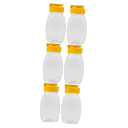 Abaodam 3 Sets Honigspenderflaschen, wiederverwendbare Küchen-Quetschbehälter für Saucen für Honig, Ketchup, Senf, Sirup, praktisch, platzsparend, Gewürz-Quetschflaschen, 2 Stück x 3 von Abaodam