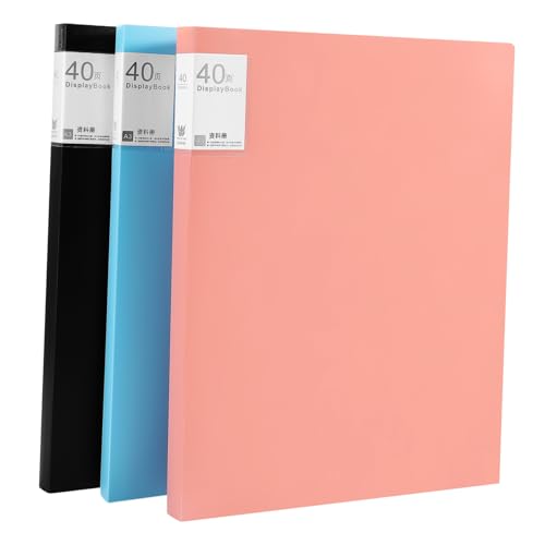 Abaodam 3 Stück Informationsbroschüre Schutz Kunst Aufbewahrung Kunstaufbewahrungsbuch Kunstwerk Mappenmappe Ordner mit Ärmeln Präsentationsmappen Binderbuch Präsentationsbinder Plastik von Abaodam