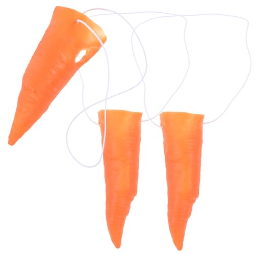 Abaodam 3 Stück Karottennase Kostüm Requisiten Teilig für Schneemann Clown oder Karneval Elastische Karottenmaske für Halloween Kostümpartys und Cosplay von Abaodam
