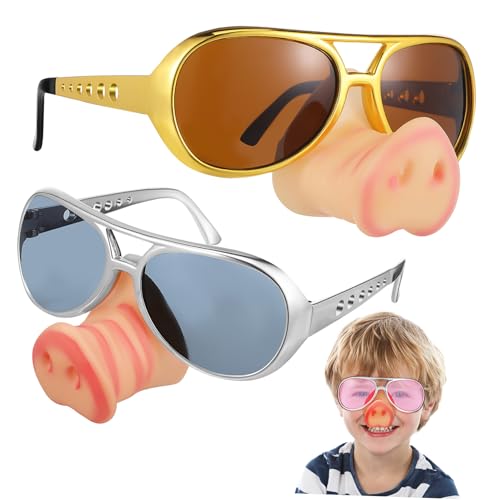Abaodam 3 Stück Pig Nose Brille Gold Silber Lustige Partybrille für Erwachsene Witzige Sonnenbrillen als Kostüm Accessoire für Halloween Geburtstag und Junggesellenabschied Abaodam 3 Stück Pig Nose Brille Gold Silber Lustige Partybrille für Erwachsene Witzige Sonnenbrillen als Kostüm Accessoire für Halloween Geburtstag und Junggesellenabschied von Abaodam