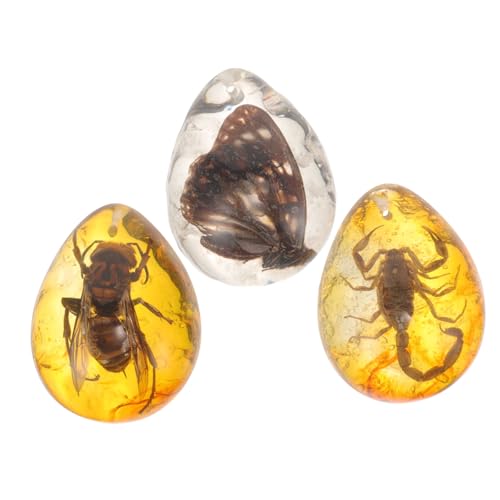 Abaodam 3 Stück Teiliges Insekten Bernstein Anhänger Echte Insektenexemplare aus Harz für DIY Projekte und Sammlungen Schmetterling Biene Abaodam 3 Stück Teiliges Insekten Bernstein Anhänger Echte Insektenexemplare aus Harz für DIY Projekte und Sammlungen Schmetterling Biene von Abaodam