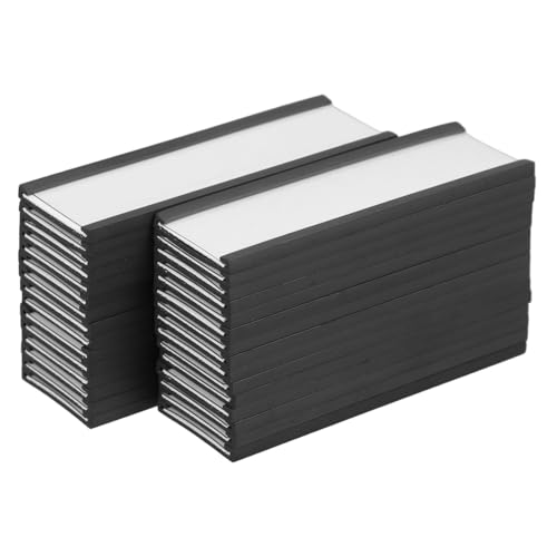 Abaodam 30 Stück Etikettenhalter magnetische Mülleimer-Etiketten Etiketten für Dateiordner Regaletiketten Metalletiketten Klebeetiketten aus Metall Schranketiketten Magnetetiketten Gummi von Abaodam