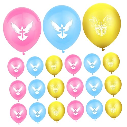 Abaodam 30st Kreuzballon Geburtstagsballon Taufdekoration Gedenkballons Ballons Zur Kreuztaufe Kelchballons Ballon Zur Erstkommunion Große Luftballons Kreuzen Hochzeit Emulsion Baby von Abaodam