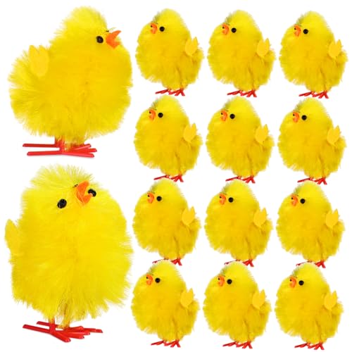 Abaodam 36 Stk. Dekoratives Küken Küken Liefert Kükenverzierungen Hühnerplüsch Chenille-küken Kleines Huhn Hähnchen Stofftier Mini-küken-figuren Hühner Yellow Chemiefaser Und Kunststoff von Abaodam