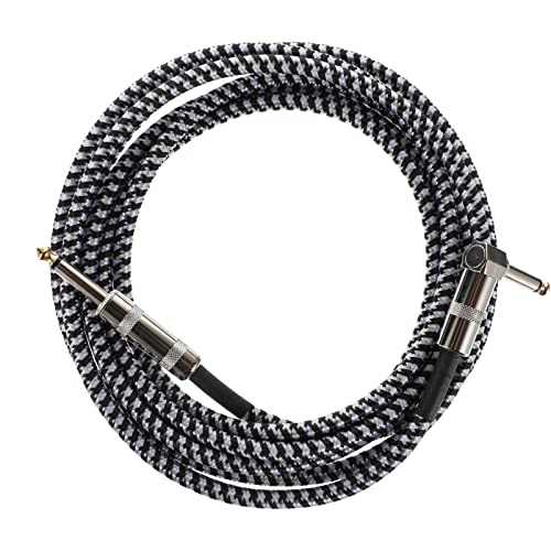 Abaodam 3M Geflochtenes Gitarrenkabel mit Geradem und Rechtwinkligem Stecker Audiokabel für Gitarre Bass Mixer und Effekte Hochwertige Verbindung für Musiker Abaodam 3M Geflochtenes Gitarrenkabel mit Geradem und Rechtwinkligem Stecker Audiokabel für Gitarre Bass Mixer und Effekte Hochwertige Verbindung für Musiker von Abaodam