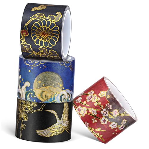 Abaodam 4 Rollen Breites Washi Tape Dekoratives Papier Washi Tape Paper Crafting Supplies Für DIY -handwerkskalpa Und Wickeln Und Verpackung Abaodam 4 Rollen Breites Washi Tape Dekoratives Papier Washi Tape Paper Crafting Supplies Für DIY -handwerkskalpa Und Wickeln Und Verpackung von Abaodam