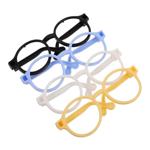 Abaodam Modische Mini-Brille Für Puppen 4-teilige Puppenbrillenrahmen Für Jungen Und Mädchen Kreatives Anziehen von Abaodam