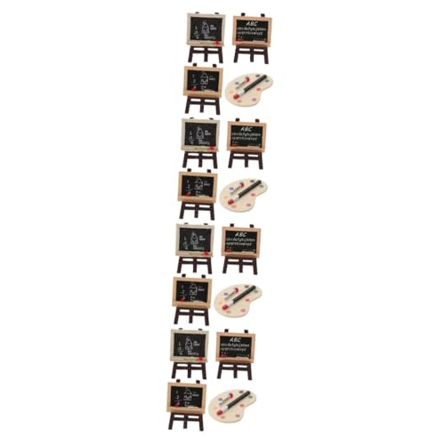 Abaodam Deko 4 Sätze Kleines Tafelmodell Kindertisch zierleisten Holz Puppe Heimdeko Trinken Tasche schmücken Staffelei aus Holz Dekorationen Spielzeugzimmer hölzern Dekoration von Abaodam