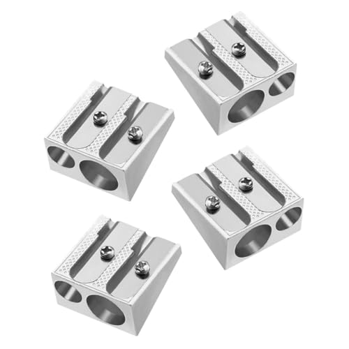 Abaodam 4 Stück Bleistiftspitzer Handspitzer für Bleistifte Bleistiftschärfer für Schulhandbuch Mini- Bleistift Buntstiftspitzer für Aluminiumlegierung Silver von Abaodam