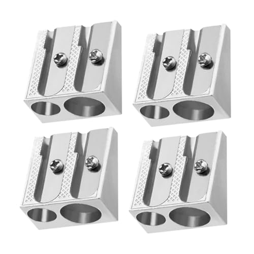 Abaodam 4 Stück Bleistiftspitzer Mini -Bleistiftschärfer Augenstiftspitzer für Frauen für Schulhandbuch Werkzeug zum Anspitzen von Bleistiften Handspitzer Aluminiumlegierung Silver von Abaodam