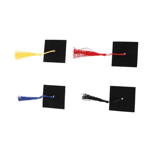Abaodam 4 Stück Puppenhut Puppenkostüm Zubehör Puppen Make Up Zubehör Puppenzubehör Puppen Miniaturhaus Zubehör Puppen Anziehhut Puppenhüte Miniatur Zeug Filz Schwarz von Abaodam