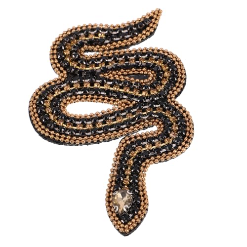 Abaodam 4 Stück Schlangen-perlen-Patches Zum Aufnähen, Schlangen-aufnäher Für Kleidung, Reptilien-Abzeichen, Applikation, DIY-Stickerei-Applikationen, Schlangen-perlen-Patch Für Schuhe, von Abaodam