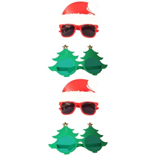 Abaodam 4 Stück Schnapsgläser Weihnachtsbrille Brille Verkleiden Party-foto-requisite Festliche Brille Requisiten Lustig von Abaodam