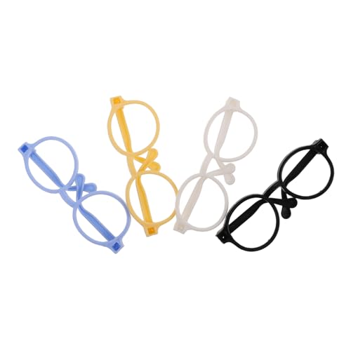 Abaodam 4 Stück Spielzeugzubehör Puppe verkleiden Zubehör Spielzeugpuppen-Kostümbrille Mini-Brille Brillenrequisiten für Puppe Zubehör für Babypuppen Miniatur-Dinge Puppenbrillen Plastik von Abaodam