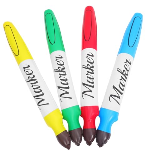 Abaodam 4 Stück Teiliges Set Aufblasbare Riesen-marker in Leuchtenden Farben PVC Material Kreatives Party Schuldekor Wiederverwendbar Leicht Tragbar für Innen Außenbereiche für von Abaodam