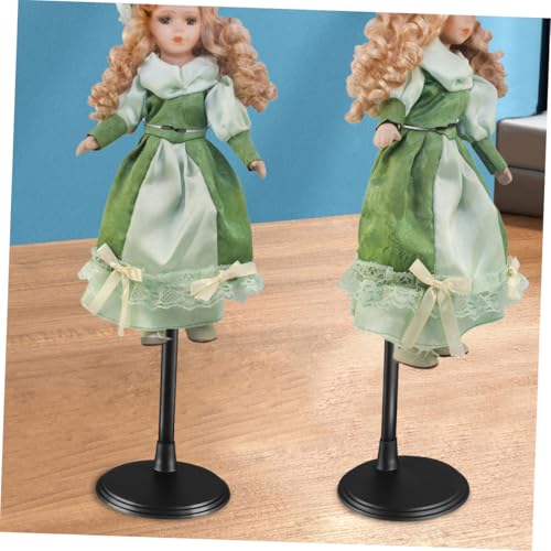 Abaodam 4 Stück Verstellbarer Puppenständer Schwarz Kunststoff Doll Holder mit Höhenverstellung für Puppen und Actionfiguren Displayhalterung Spielzeugsammlung Organizer von Abaodam