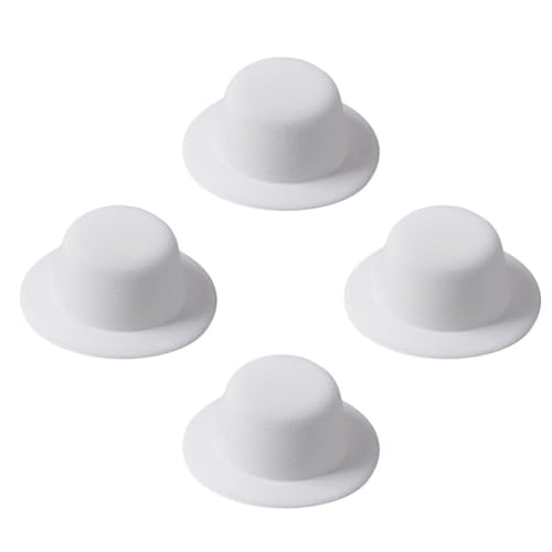 Abaodam 4 Stück Weiße Mini-Formalhüte Miniatur-Puppenhüte DIY-Handwerk Haar-Accessoires von Abaodam