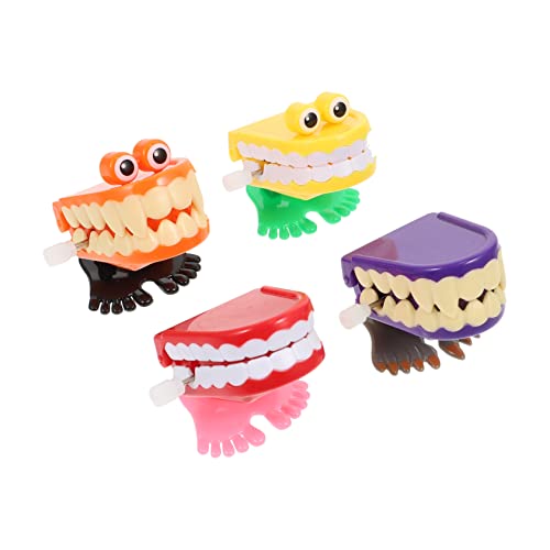 Abaodam 4 Stück Zahnaufziehspielzeug Aufziehspielzeug Für Kinder Tischdekoration Für Halloween-Partys Wasserspielzeug Zum Aufziehen Puzzle-Spielzeug Kleines Geschenk Plastik Mit Füßen von Abaodam