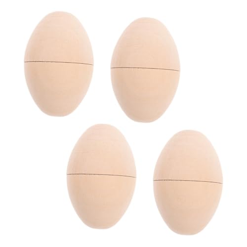 Abaodam 4 Stück weißes embryoniertes Ei unfertige Eier Ostern DIY Basteldekoration bemalbare Eier Ostereier selber machen Eierverzierung Eiermalerei-Ornament Holz Khaki von Abaodam