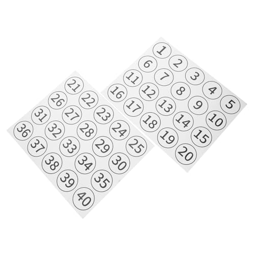 Abaodam 40 Stück Zahlenaufkleber Nummernaufkleber für das Klassenzimmer Klassifizierungsaufkleber Identifikationsbezeichnungen Nummernaufkleber klein PVC von Abaodam