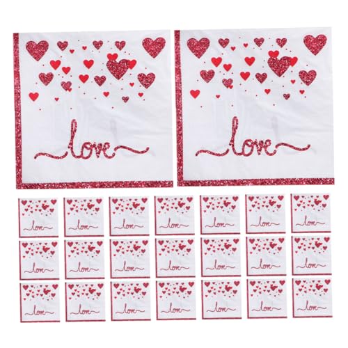 Abaodam 40pcs Valentinstagsparty Servietten Hochzeit Gedruckte Gewebeparty Printed Tissue Party Printed Servietten Valentine Gedrucktes Gewebe von Abaodam