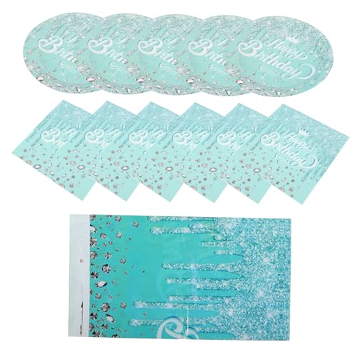 Abaodam 41 Stück Geburtstagsparty liefert Alles zum Geburtstag-Kuchenteller Teller für Mädchengeburtstage Partyzubehör für Frauen Partygeschirr Polyester Light Green von Abaodam