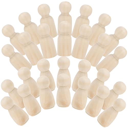 Abaodam 48Stücke Unvollendete Holzfiguren zum Basteln DIY Puppen für Holzmalerei Figuren Kreative Materialien für Selbstgemachte Deko und Pädagogische Spiele von Abaodam