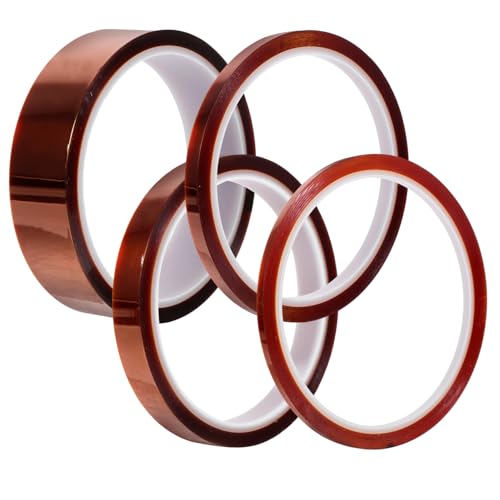 Abaodam 4Stücke Hitzebeständiges Klebeband Hochtemperatur Abdeckband für Elektronik Isolierung Autoanwendungen Einfach zu Reinigen ohne Rückstände von Abaodam