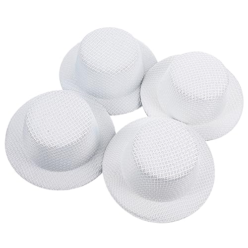 Abaodam 4Stücke Puppenhüte DIY Tops Hüte für Schneemann und Clown Puppen Weiße Miniaturhüte aus Langlebigem Stoff Puppenzubehör für Kreative Bastelprojekte von Abaodam