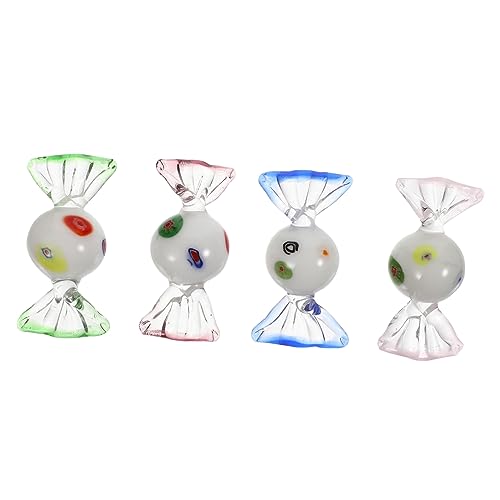 Abaodam 4stücke Handgefertigte Glas Süßigkeiten Deko Murano Glas Candy Ornamente Bunte Glaskunst Für Zuhause Für Feste Purpur von Abaodam