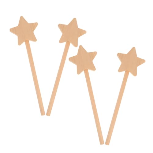 Abaodam 4stücke Unlackierte Holz-feenstäbe Für DIY Stern Zauberstäbe Zum Malen Kreative Bastelsticks Für Fantasievolles Spiel Und Festliche Anlässe Sicher Und Leicht von Abaodam