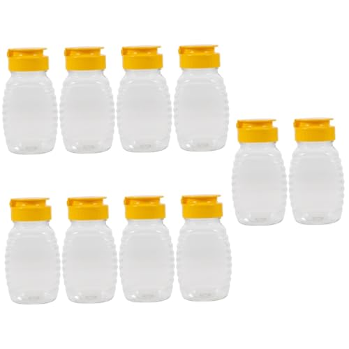 Abaodam 5 Sets Honigquetschflaschen, wiederverwendbar, Gewürzspender für Ketchup, Salat, Dressings und Saucen, Leckaufbewahrung, mit Sichtbarkeit, für den Heimgebrauch, 2 Stück x 5 von Abaodam