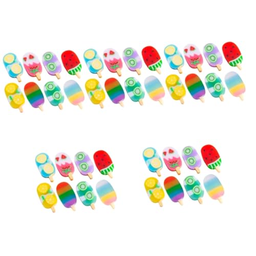 Abaodam 5 Sets Mini-Eiscreme-Radiergummis, niedliches Obst-Design für sicheres Material für Klassenzimmer Belohnungen und Studium, 2 Boxen x 5 von Abaodam