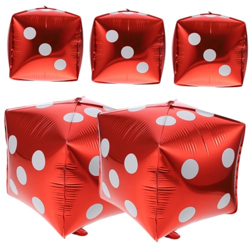 Abaodam 5 Stück Aluminiumfolie Würfel Luftballons Rot Würfel Party Dekoration für Themenpartys Geburtstag Spielnacht Hintergrunddeko Abaodam 5 Stück Aluminiumfolie Würfel Luftballons Rot Würfel Party Dekoration für Themenpartys Geburtstag Spielnacht Hintergrunddeko von Abaodam