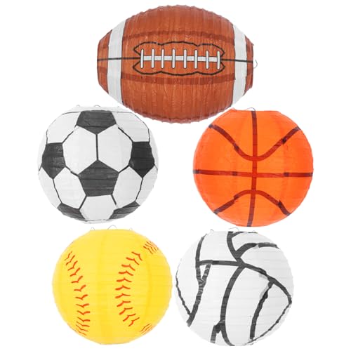 Abaodam 5stücke Teiliges Sportlaternen Für Basketball Fußball Rugby Baseball Und Volleyball Kreative Partydekoration Für Sportevents Und Geburtstagsfeiern Einfach Aufzuhängen Und Abaodam 5stücke Teiliges Sportlaternen Für Basketball Fußball Rugby Baseball Und Volleyball Kreative Partydekoration Für Sportevents Und Geburtstagsfeiern Einfach Aufzuhängen Und von Abaodam